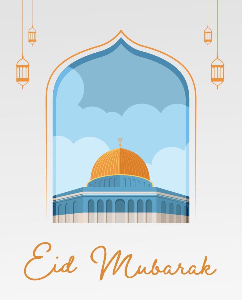 Happy Eid Mubarak Vector Illustration Simple Design