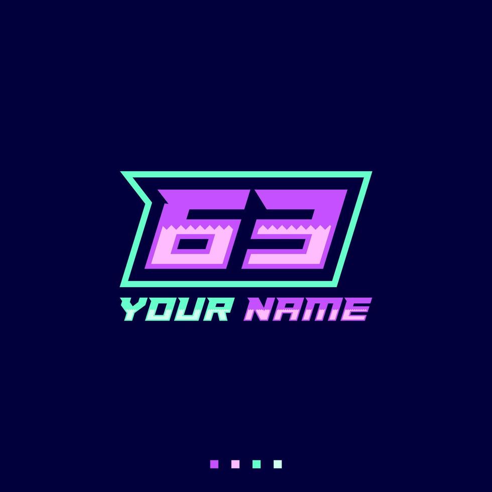 Number logo with fast speed lines. Vector sport style typeface, sports club.