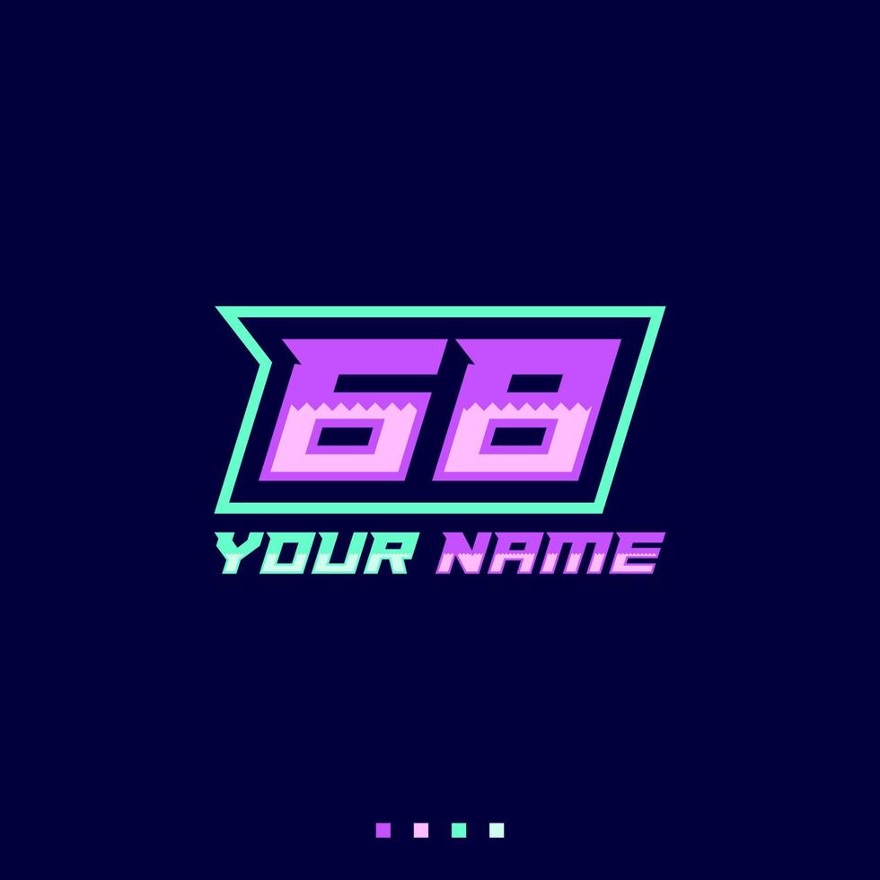 Number logo with fast speed lines. Vector sport style typeface, sports club.