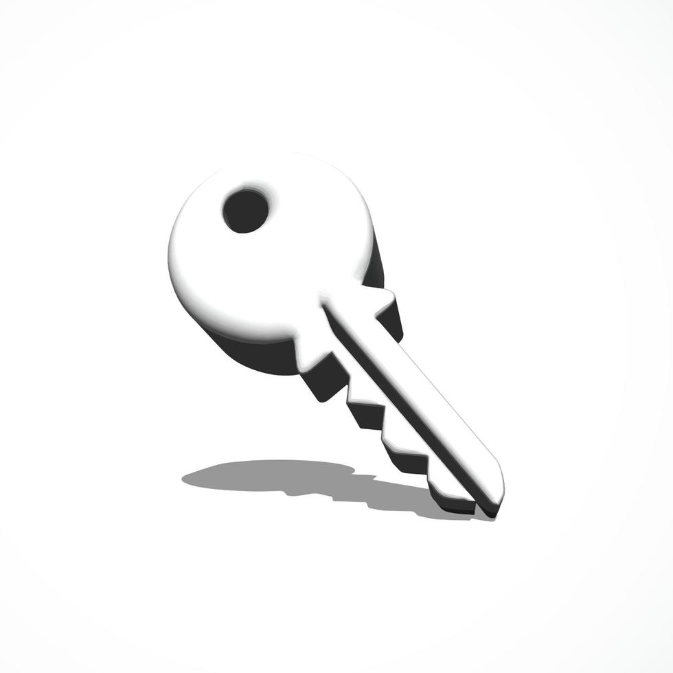 key 3d icon render vector