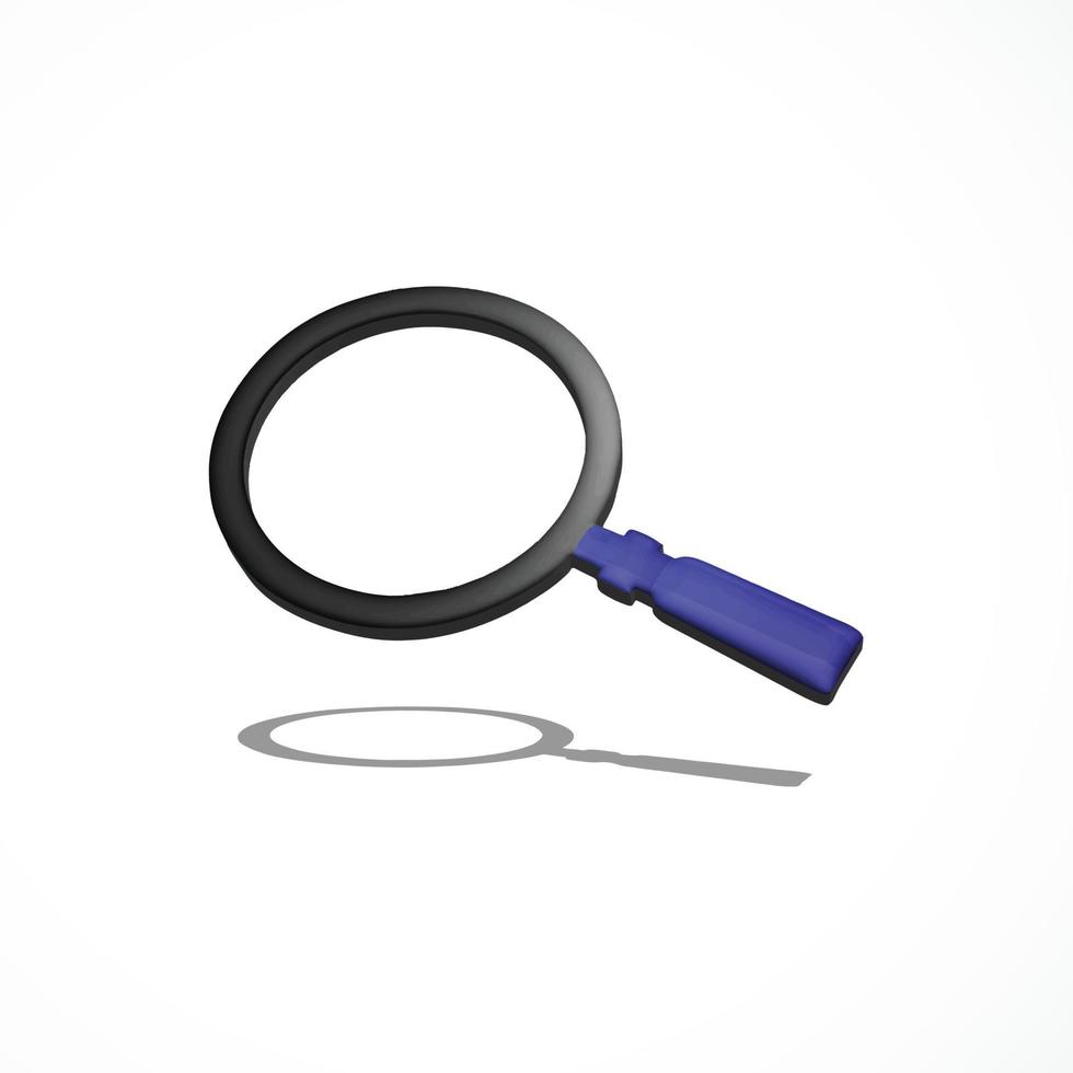 magnifying glass 3d icon render vector