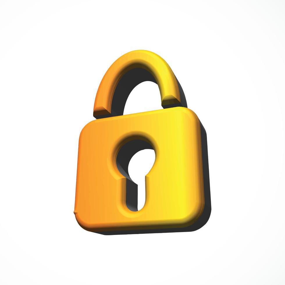 padlock 3d icon render vector