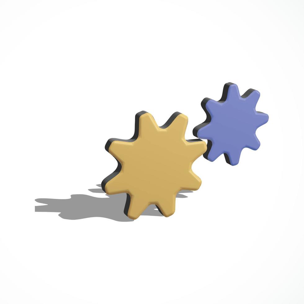 setting gear 3d icon render vector