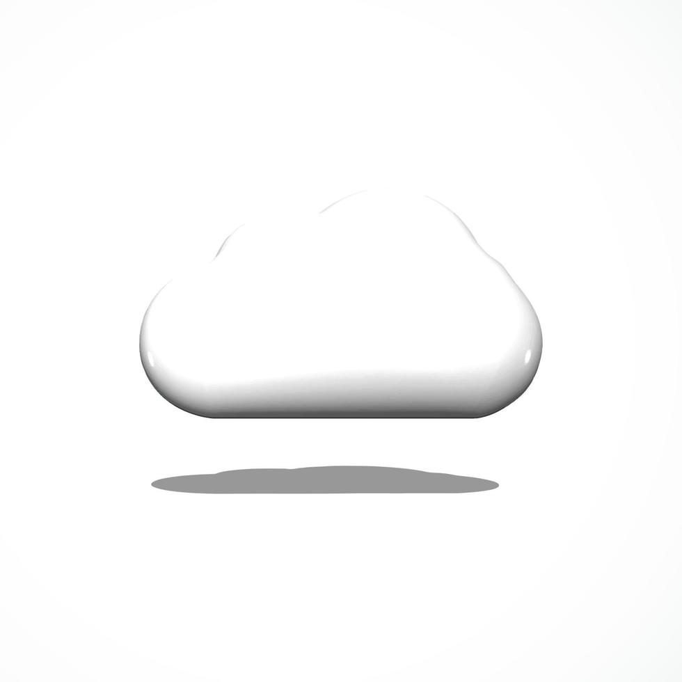 cloud 3d icon render vector