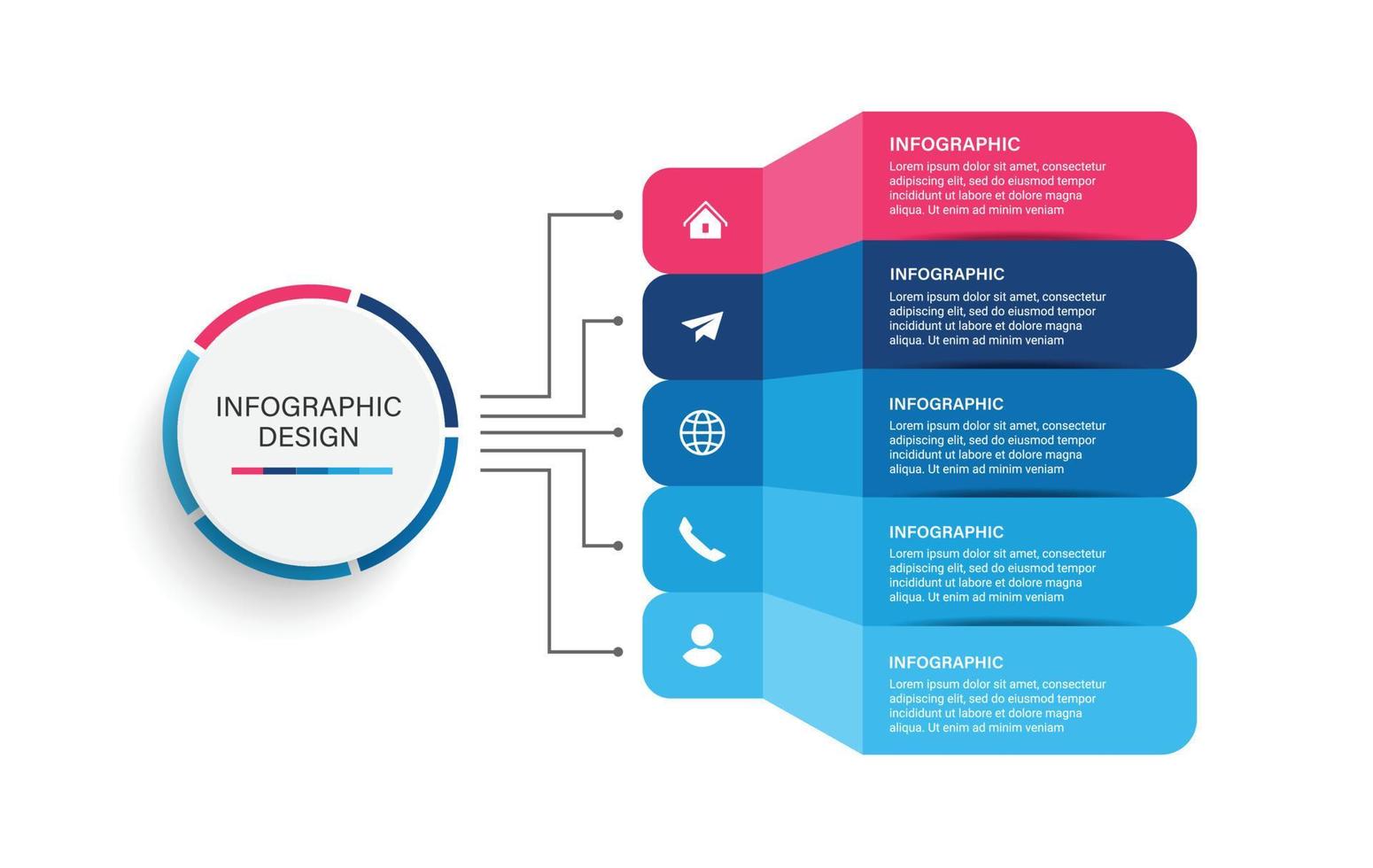 Steps business timeline process infographic template design with icons vector