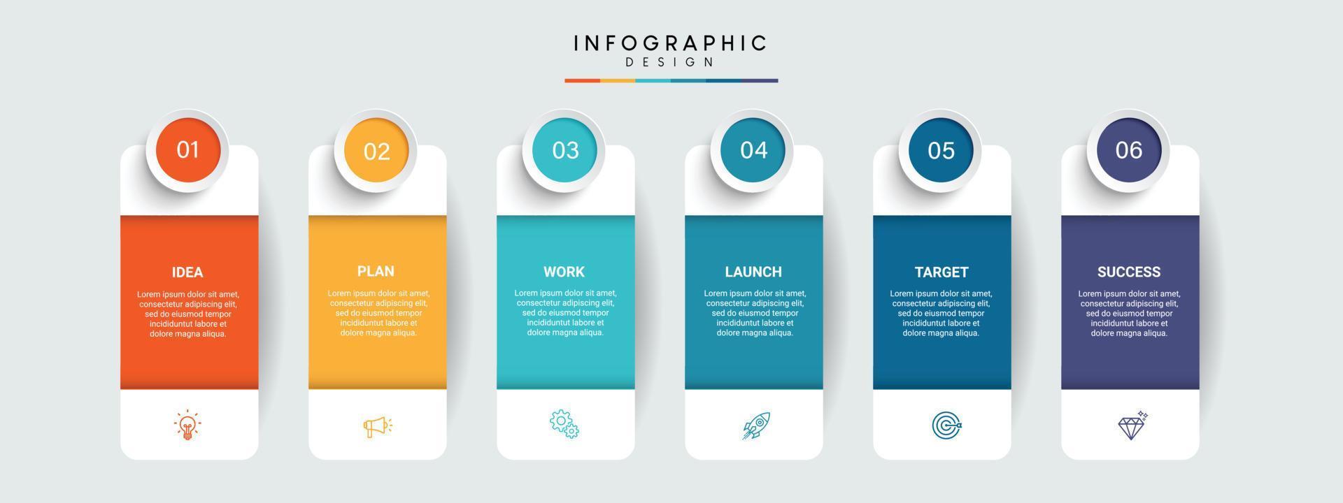 pasos negocio línea de tiempo proceso infografía diseño de plantilla con iconos vector