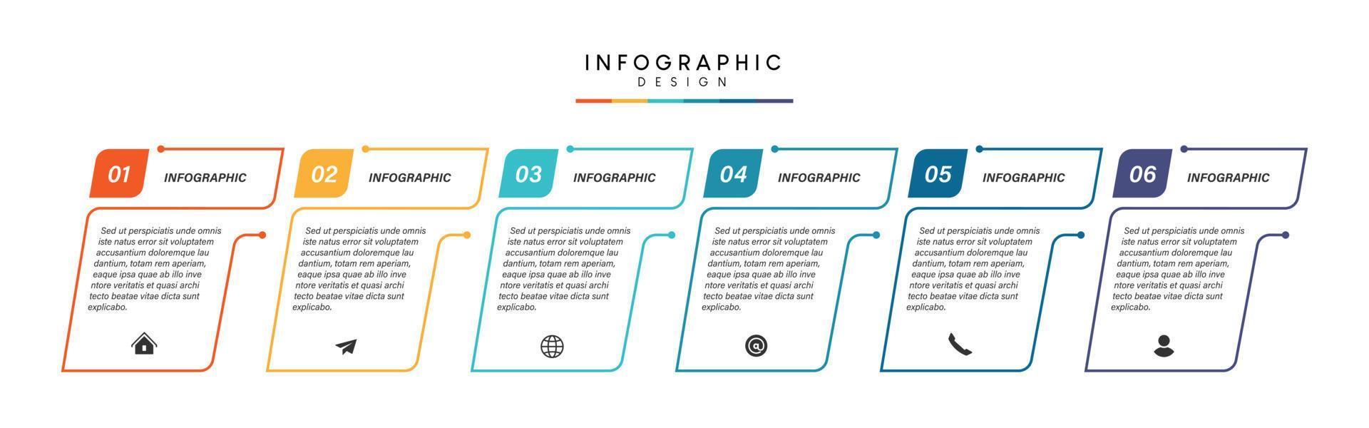 Steps business timeline process infographic template design with icons vector