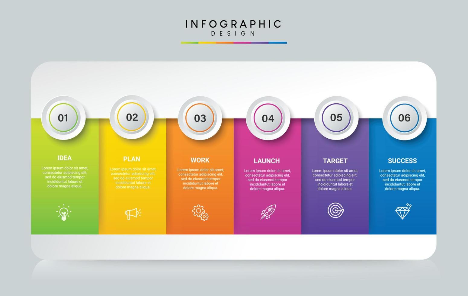 pasos negocio línea de tiempo proceso infografía diseño de plantilla con iconos vector