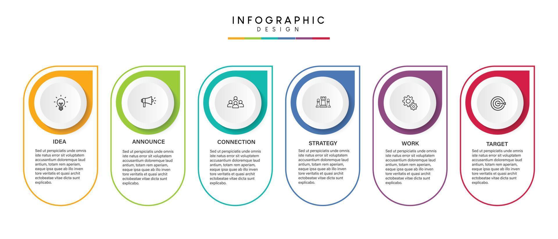 Steps business data visualization timeline process infographic template design with icons vector
