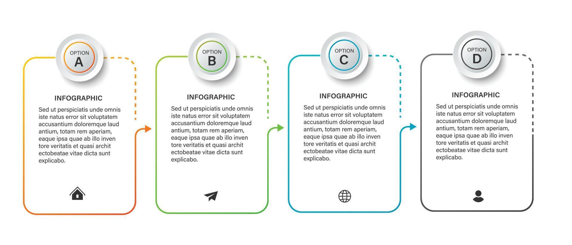 Steps business data visualization timeline process infographic template design with icons vector