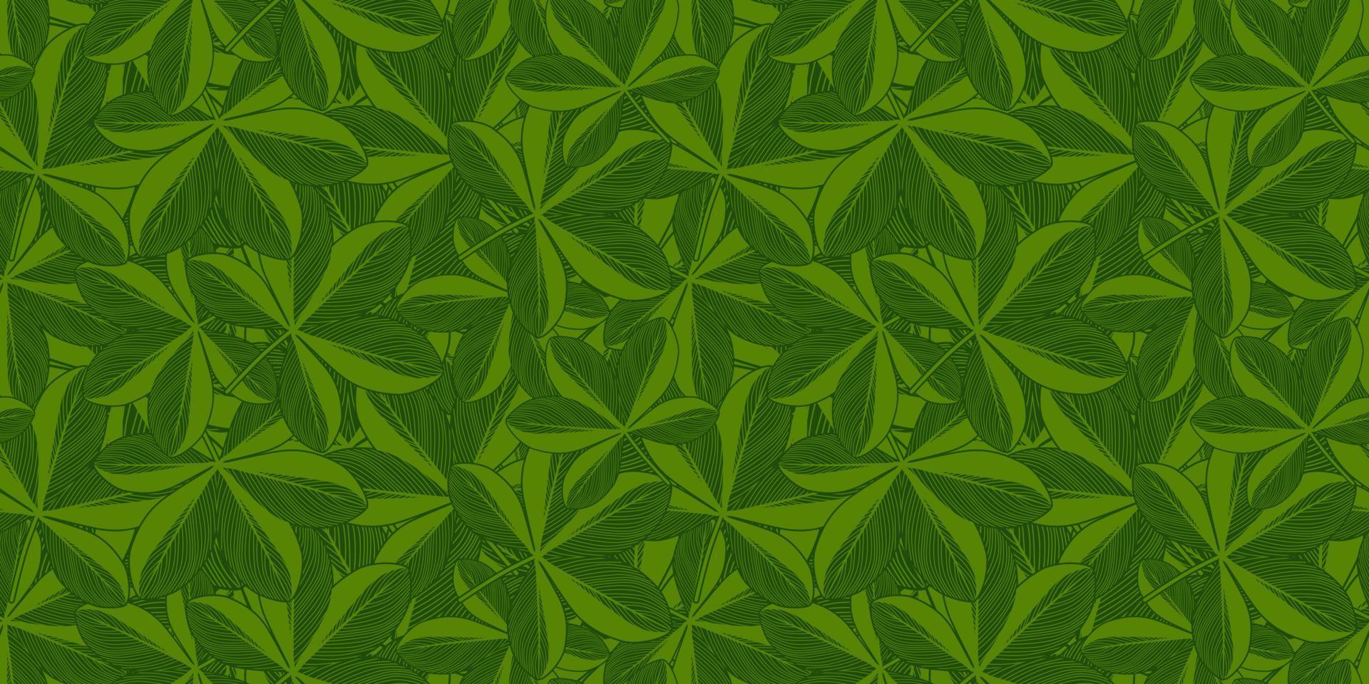 la selva verde deja un patrón sin costuras. papel pintado tropical. rama sin fisuras. exótico telón de fondo hawaiano. vector