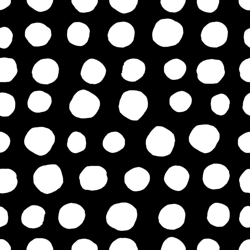 Circles seamless pattern. Retro hand drawn circles ornament. Polka dot pattern. vector