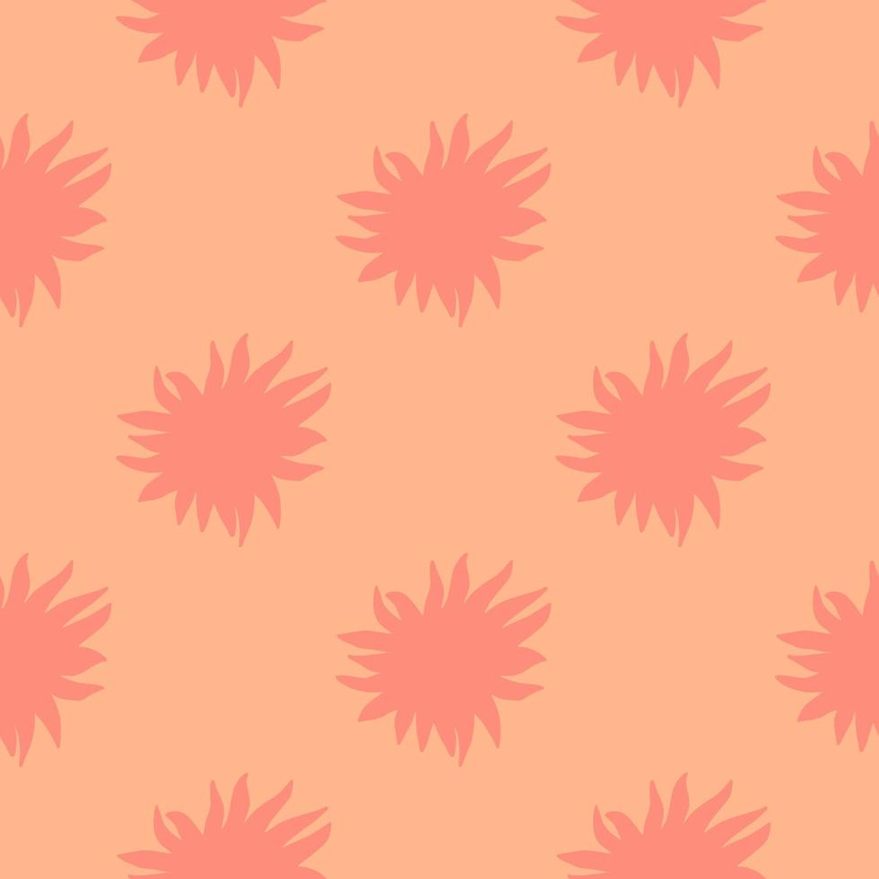 Minimalistic star scribble silhouettes seamless pattern. Coral and pink tones geometric abstract artwork. vector