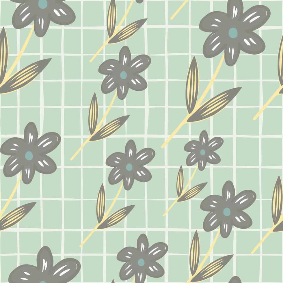 patrón sin fisuras de flores abstractas caóticas sobre fondo de rayas. papel pintado de flores de época. vector