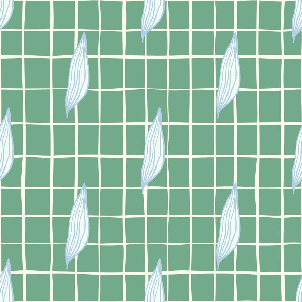 Summer vintage line leaves pattern on stripe background.. vector