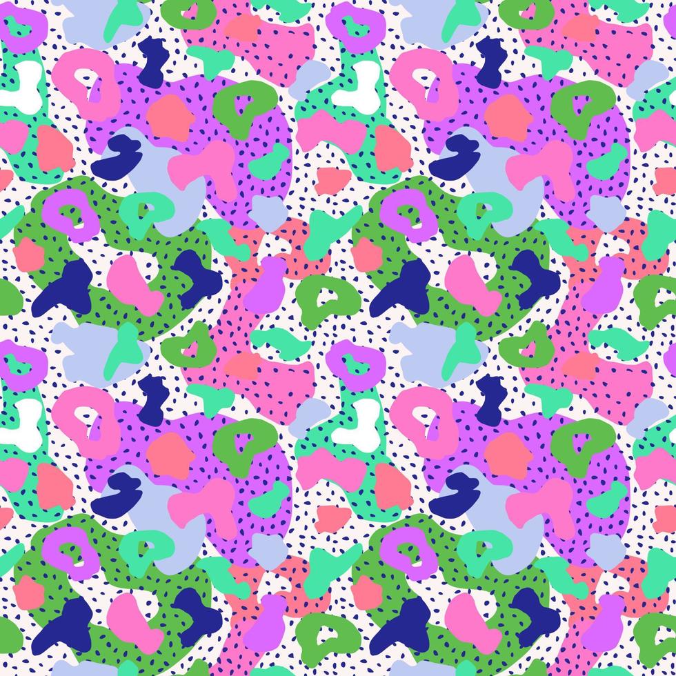 Psychedelic leopard seamless pattern. Bright animal skin background. Abstract rainbow cheetah fur wallpaper. vector