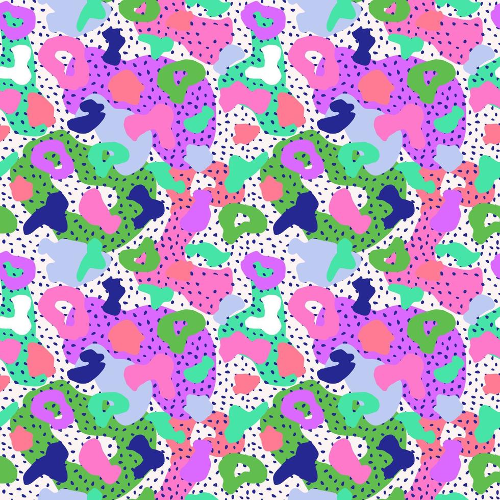 patrón sin fisuras de leopardo psicodélico. fondo de piel animal brillante. papel tapiz de piel de guepardo arco iris abstracto. vector