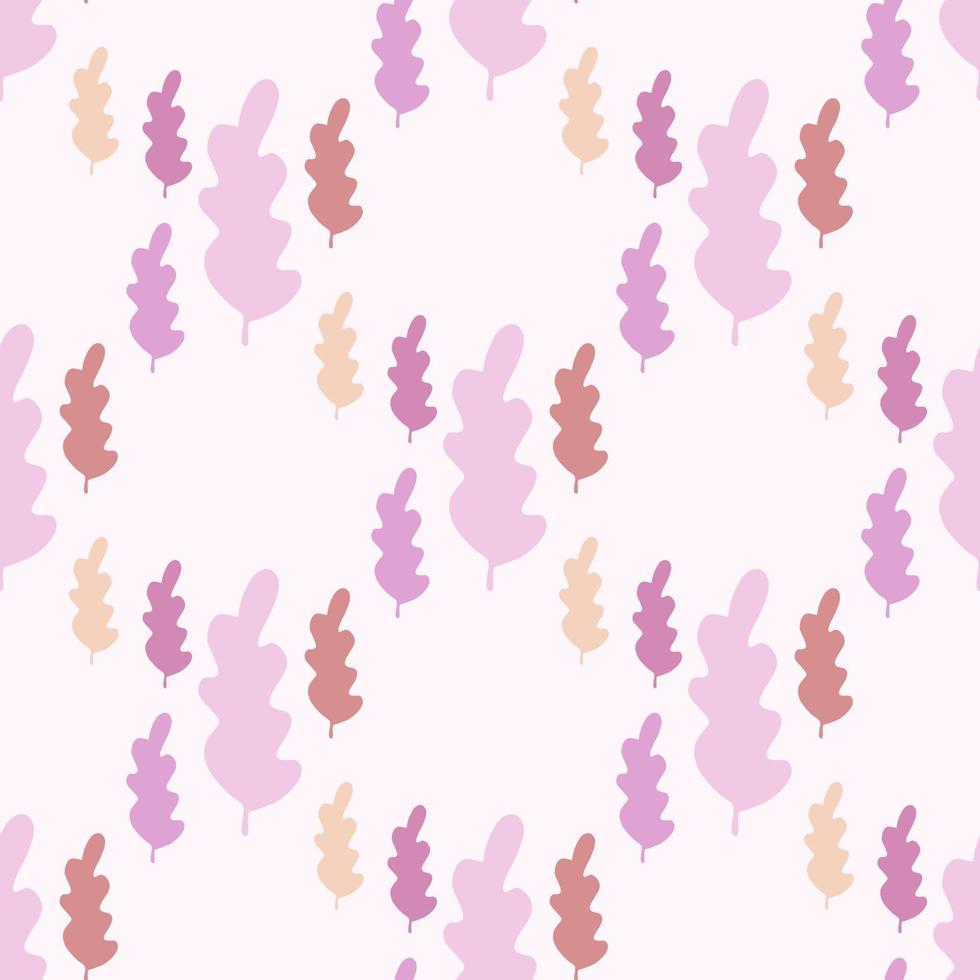 Autumn leaves seamless pattern in pastel colors. Leaf branch backdrop. vector
