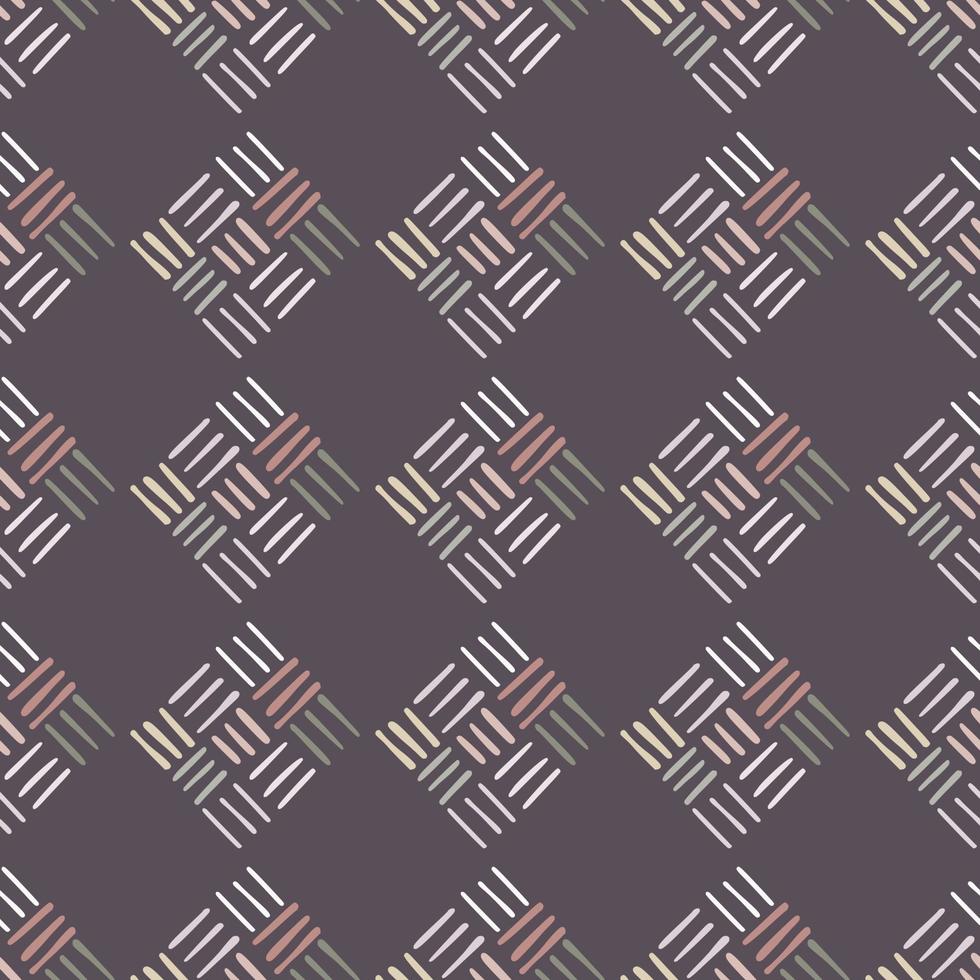 Abstract geometric dash pattern with lines in dark pastel colors. vector