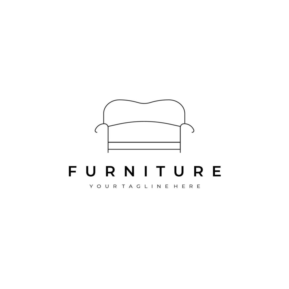 furniture illustration line art vector design logo. nature indoor monoline outline linear simple minimalist minimal