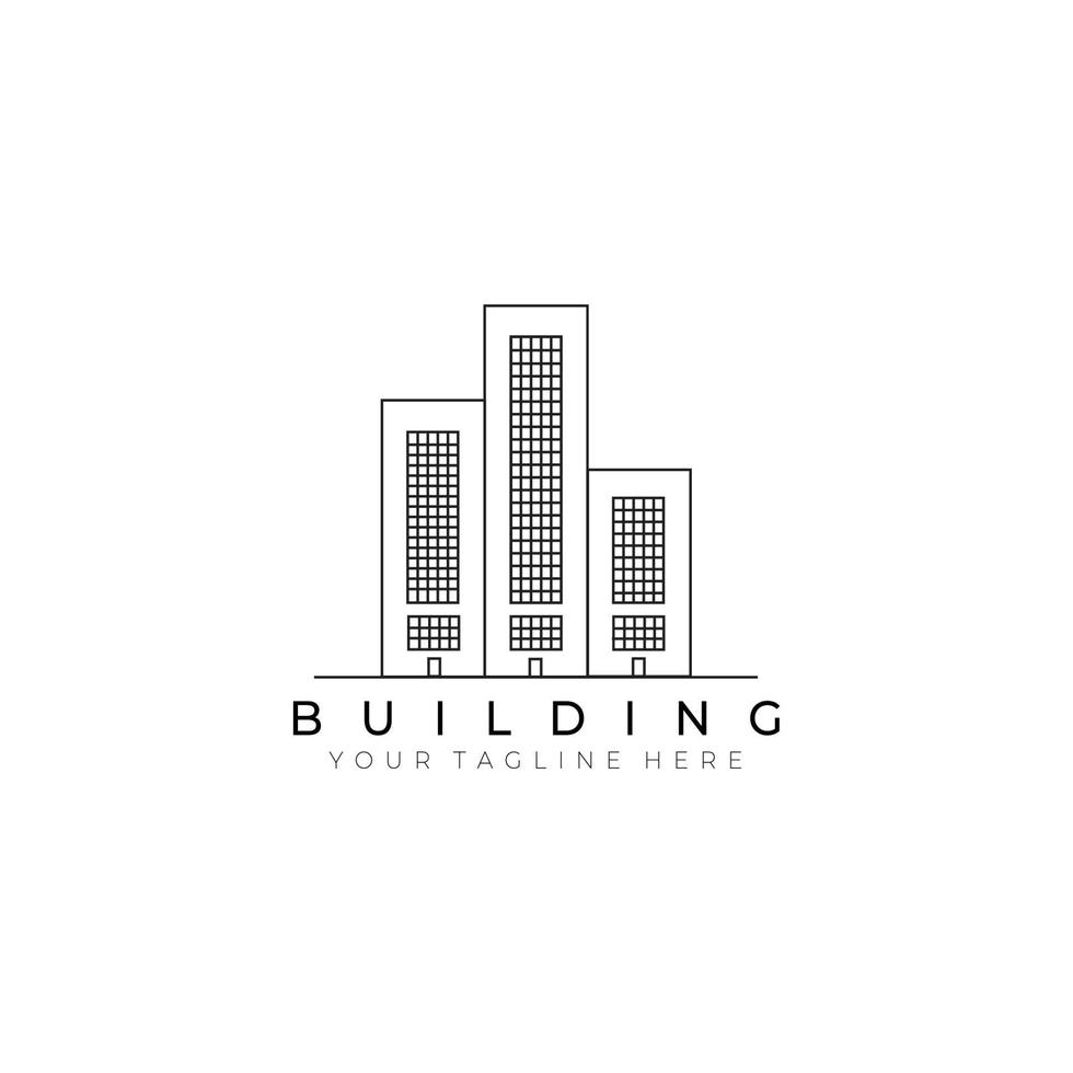 building logo illustration line art vector design minimalist modern. architecture creative outdoor nature monoline outline linear simple construction roof apartment home house