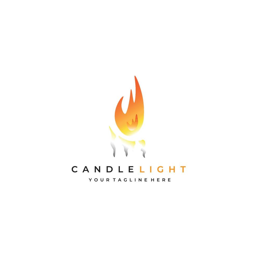 candlelight logo line art vector illustration design creative nature minimalist monoline outline linear simple modern ancient hipster