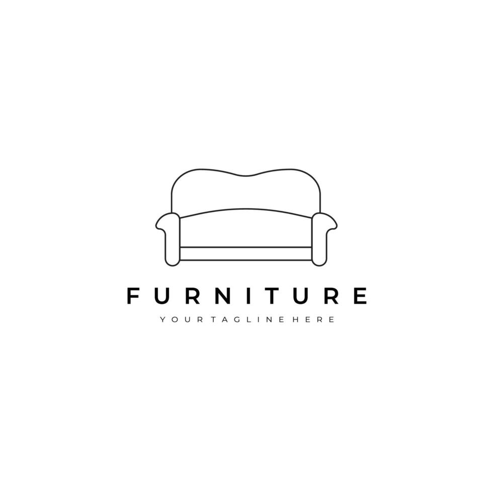 furniture illustration line art vector design logo. nature indoor monoline outline linear simple minimalist minimal