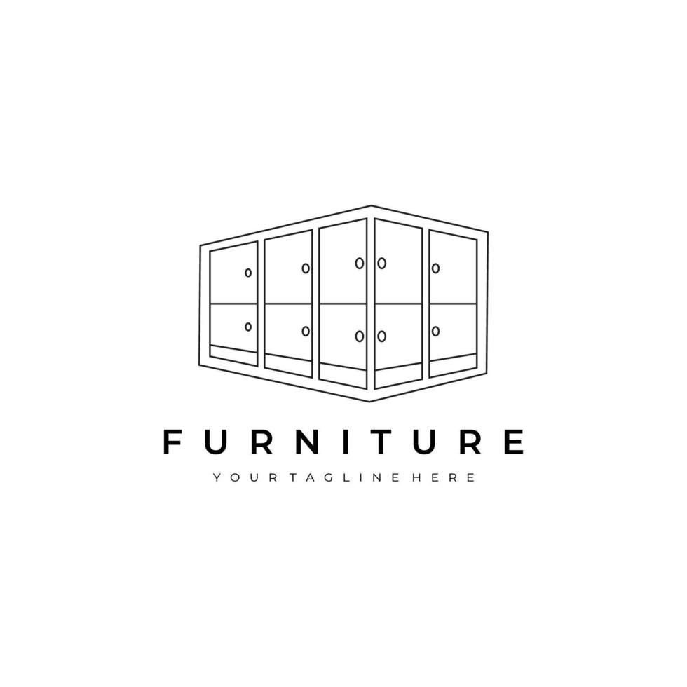 furniture illustration line art vector design logo. nature indoor monoline outline linear simple minimalist minimal