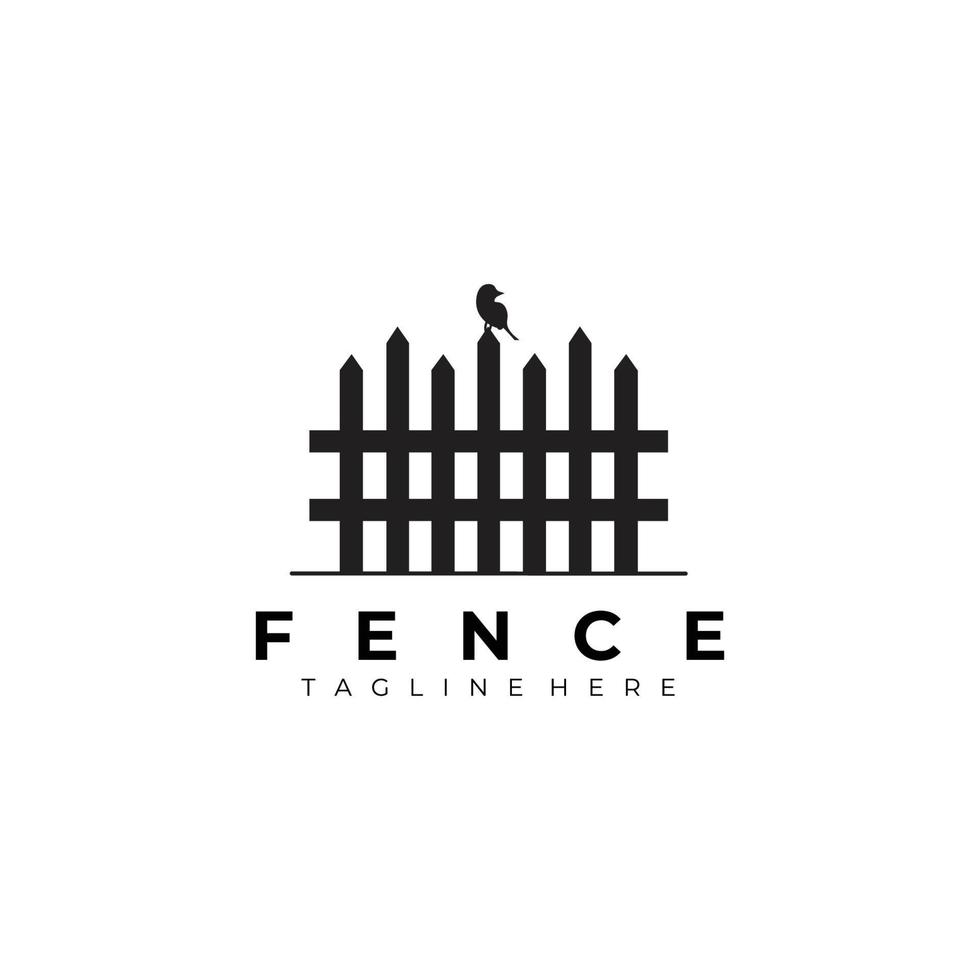 fence logo line art vector illustration design creative nature minimalist monoline outline linear simple modern ancient hipster