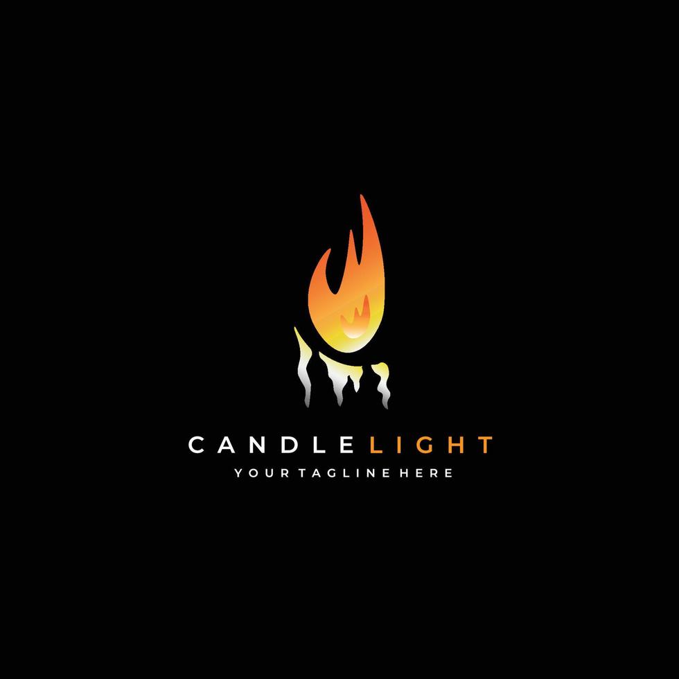 candlelight logo line art vector illustration design creative nature minimalist monoline outline linear simple modern ancient hipster