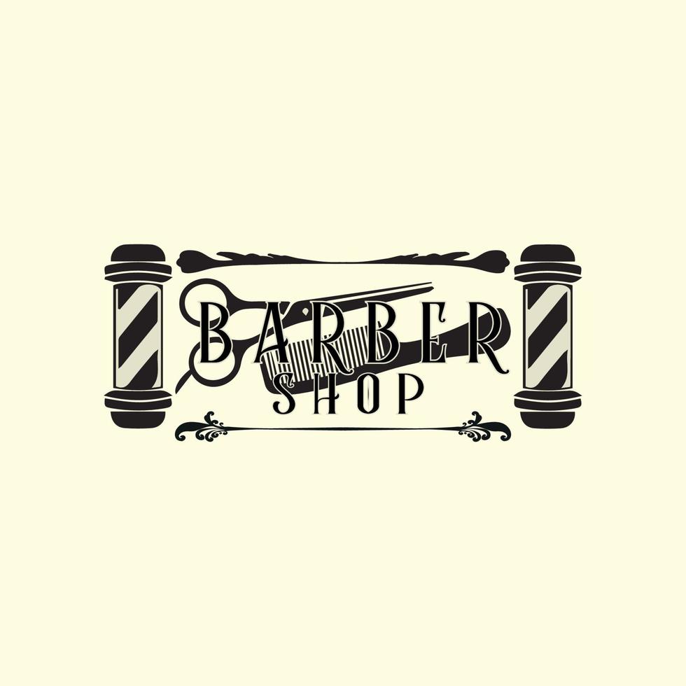 barbershop logo line art vector illustration design creative nature minimalist monoline outline linear simple modern