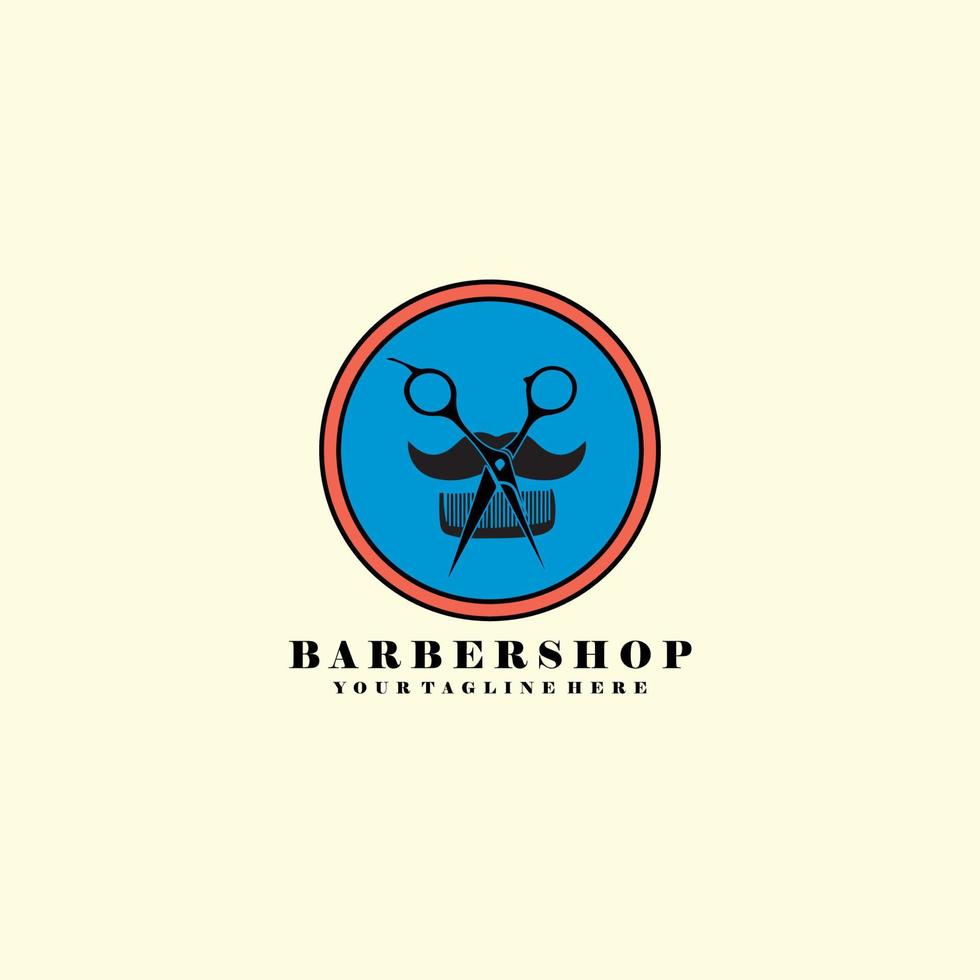 barbershop logo line art vector illustration design creative nature minimalist monoline outline linear simple modern