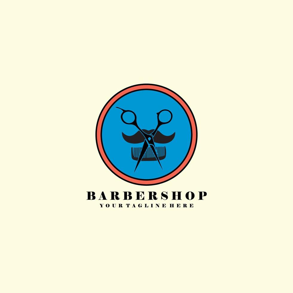 barbería logos line art vector ilustración diseño creativo naturaleza minimalista monoline bosquejo lineal simple moderno