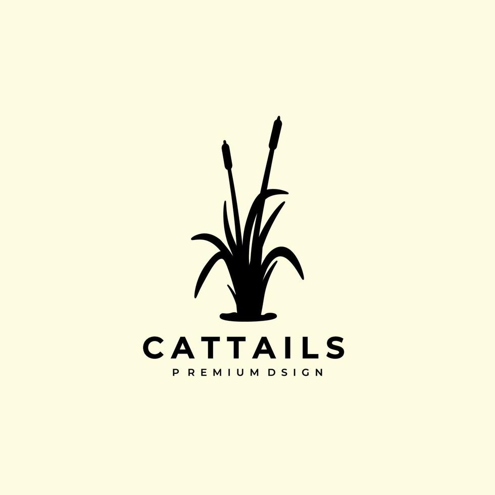 cattails logo design line art vector illustration design creative nature minimalist monoline outline linear simple modern