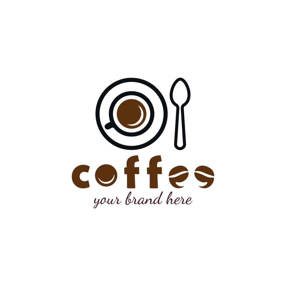 coffee cafe logo design illustration vector graphic premium espresso cappuccino monoline simple art line