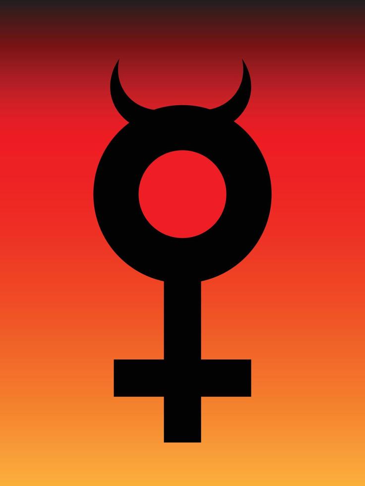 vector de la serie del diablo, vector del símbolo del diablo femenino. ideal para iconos o símbolos