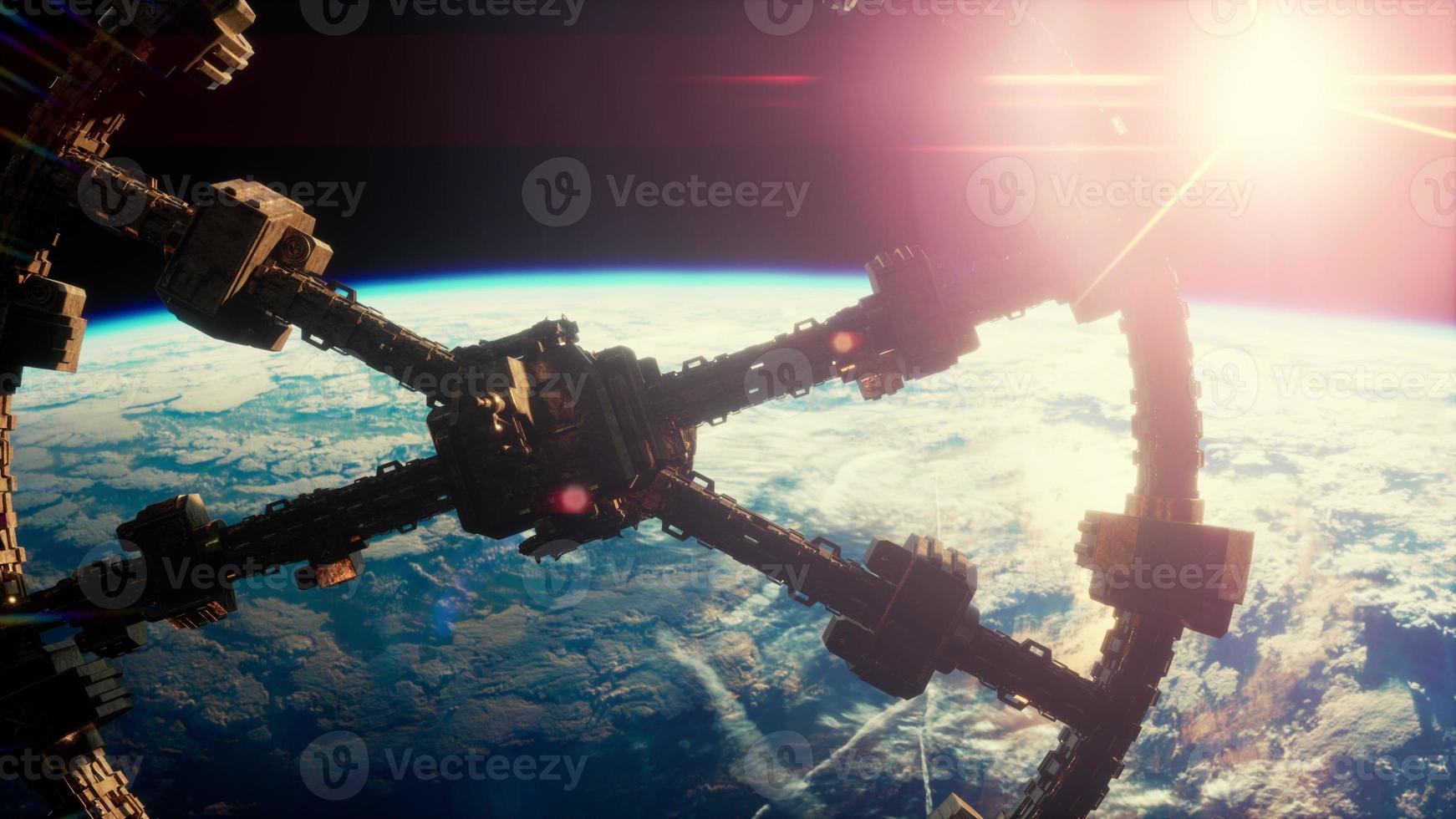 UFO Spaceship Hovering in the sky elements furnished by NASA photo
