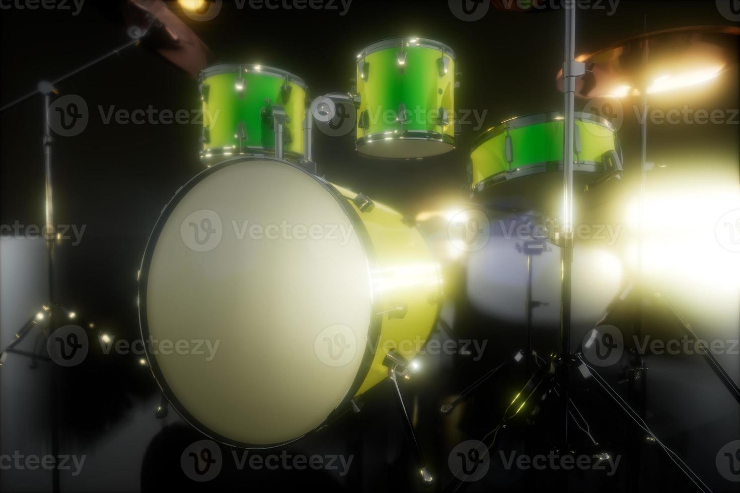 drum set with DOF and lense flair photo