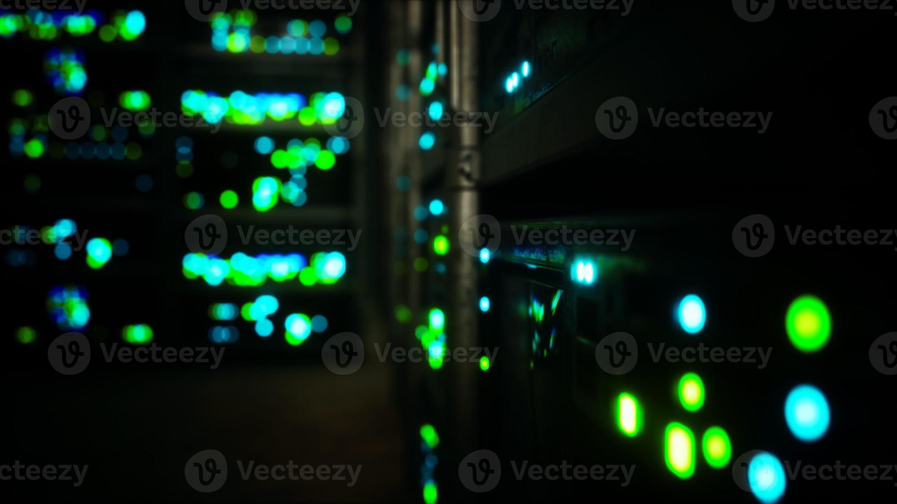 Clean industrial interior of a data server room with servers photo