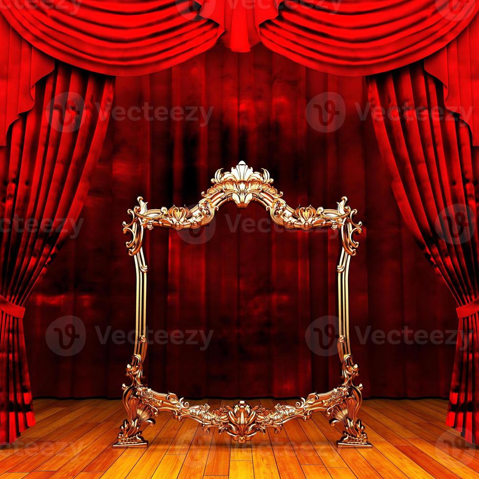 cortina de terciopelo rojo abriendo la escena foto