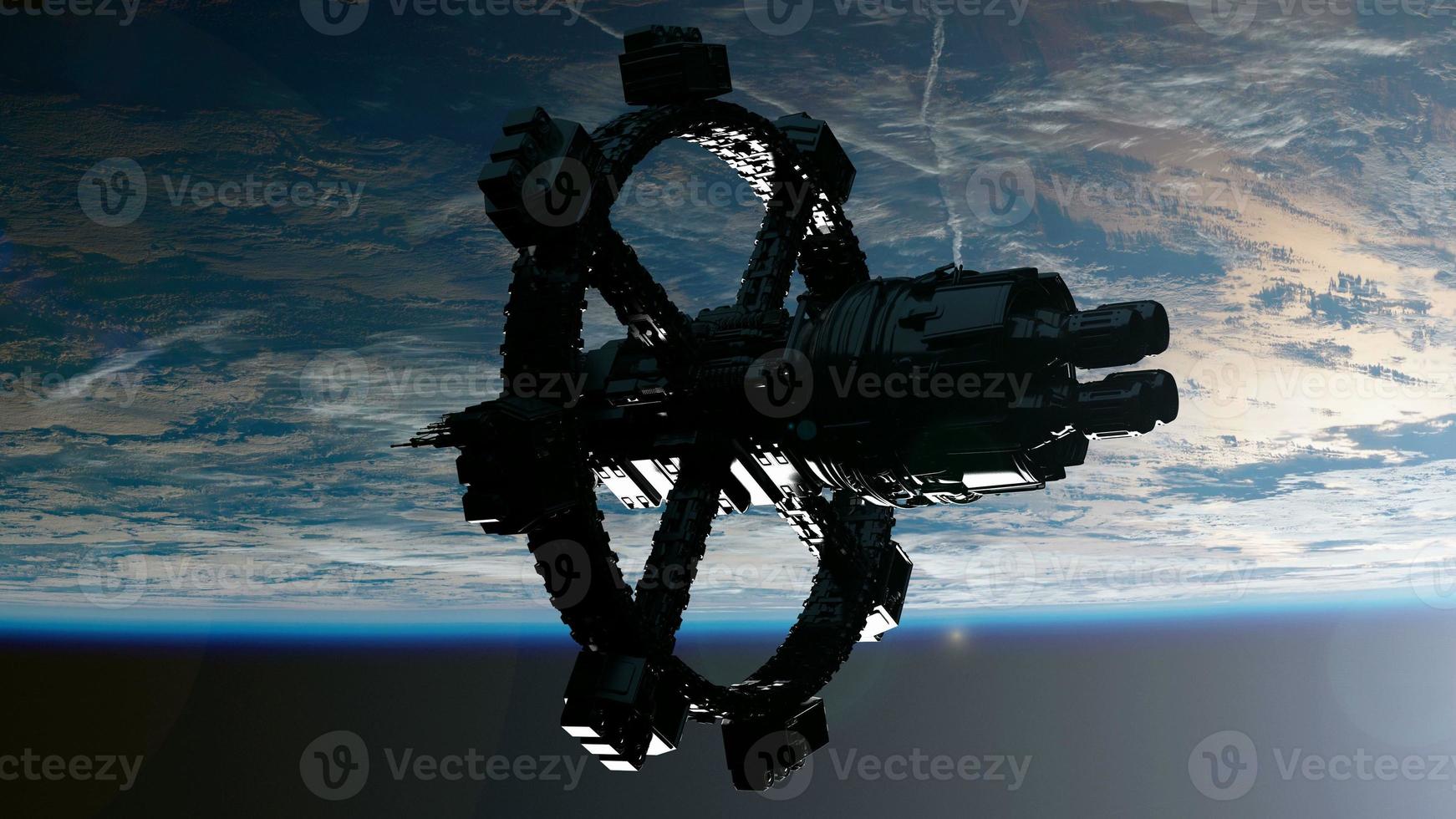 Space Station Orbiting Earth. Elements of this image furnished by NASA photo