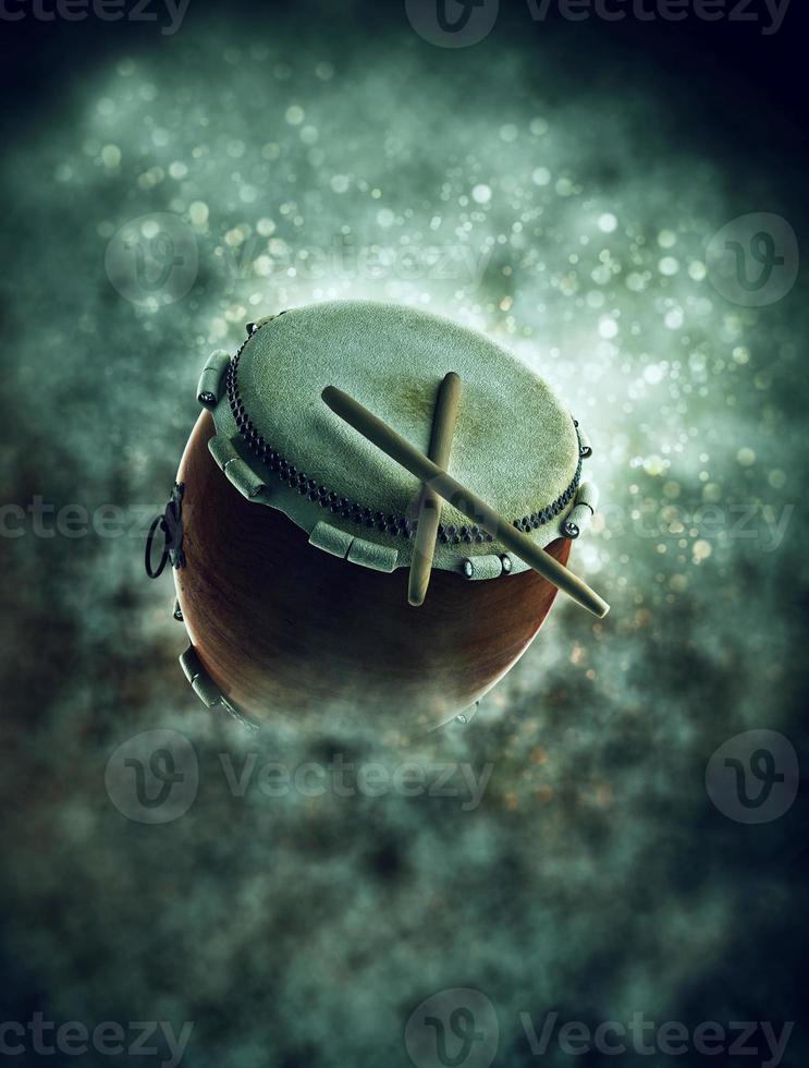 Ramadan drum in smoke with bokeh photo