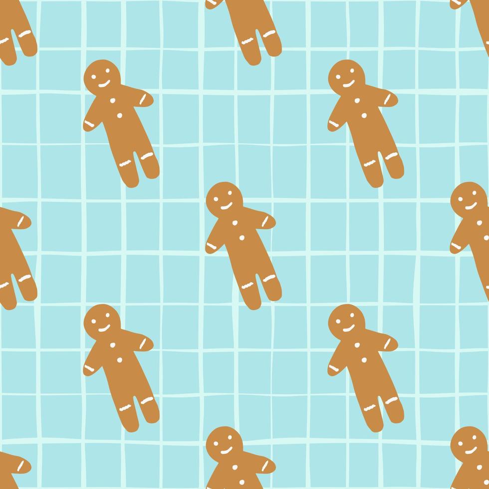 beige-cookies-in-gingerbread-man-shapes-seamless-doodle-pattern-winter-stylized-bakery-tasty-print-on-blue-chequred-background-5661115-vector-art-at-vecteezy