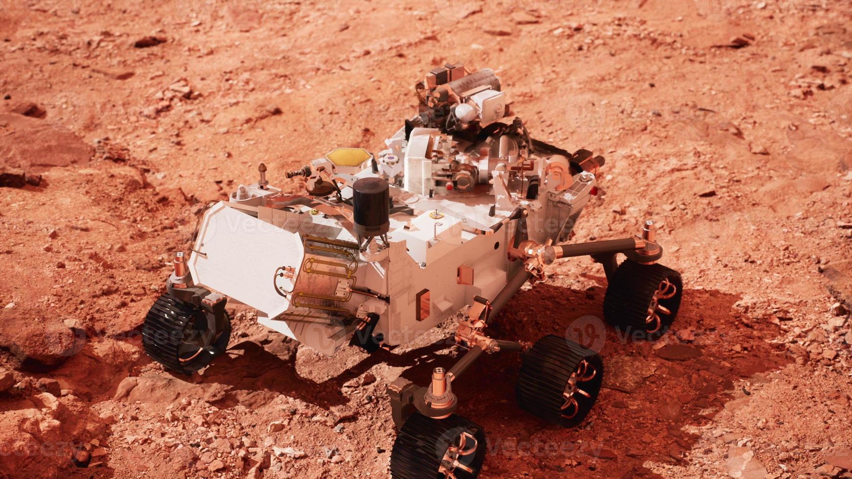 Mars Rover Perseverance exploring the red planet. Elements furnished by NASA. photo