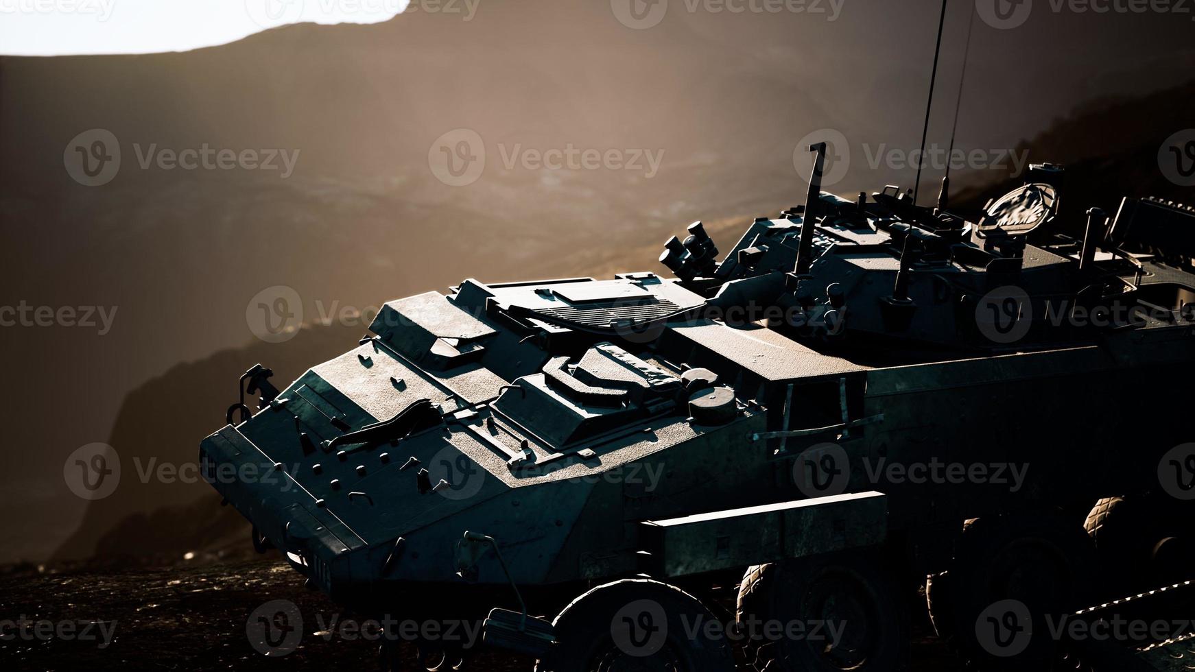 old military vehicle in Afghanistan mountains photo