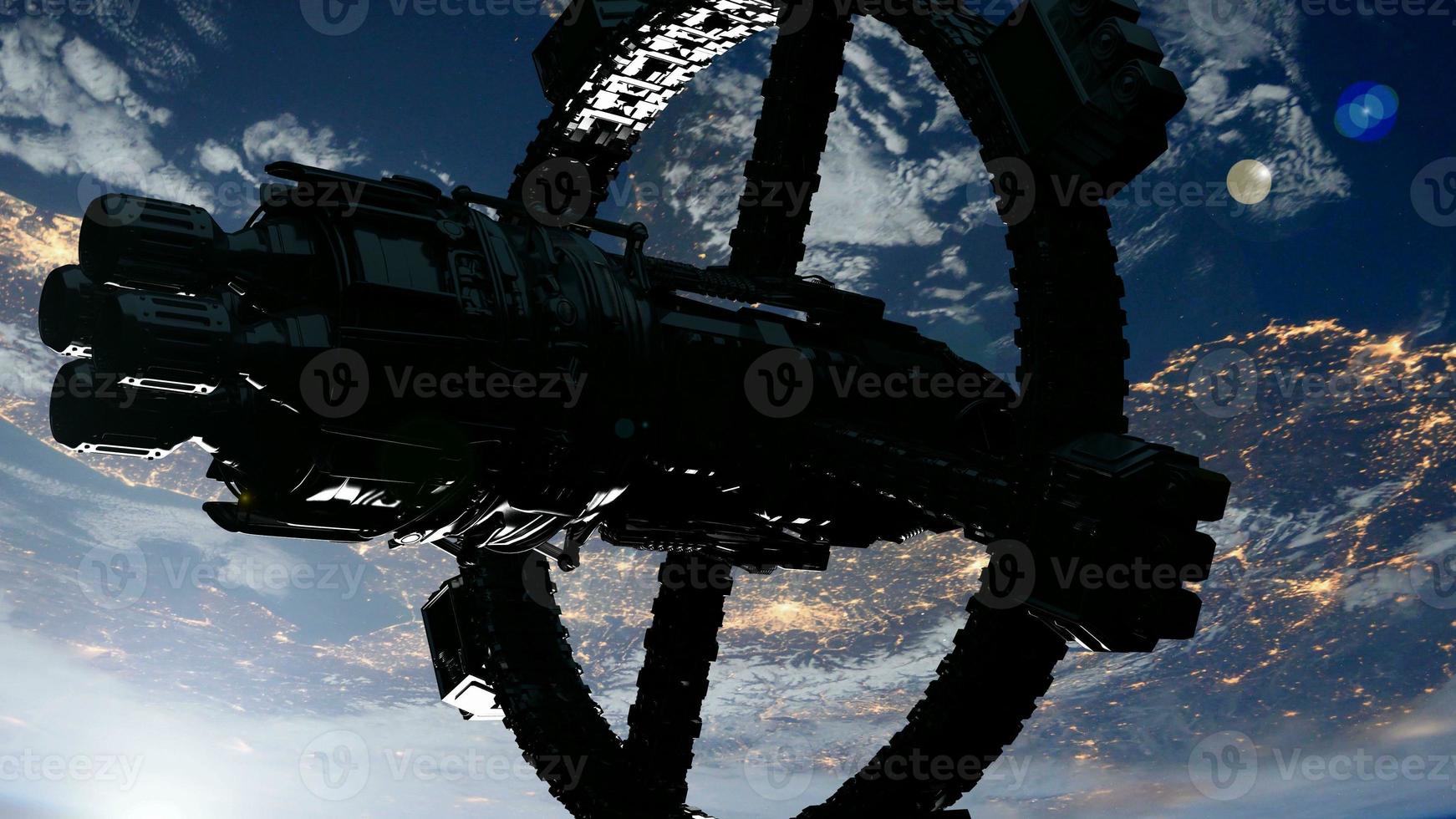 Space Station Orbiting Earth. Elements of this image furnished by NASA photo