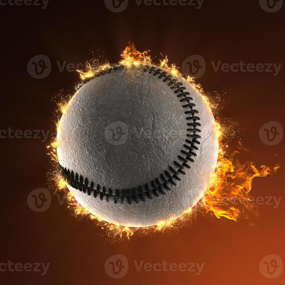 baseball in fire photo