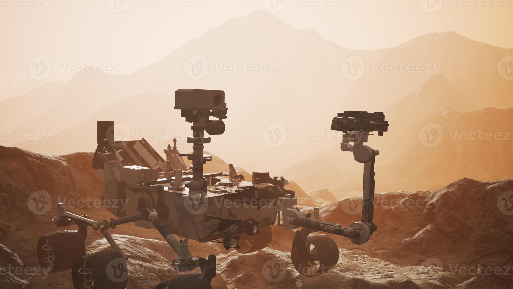 Curiosity Mars Rover exploring the surface of red planet photo