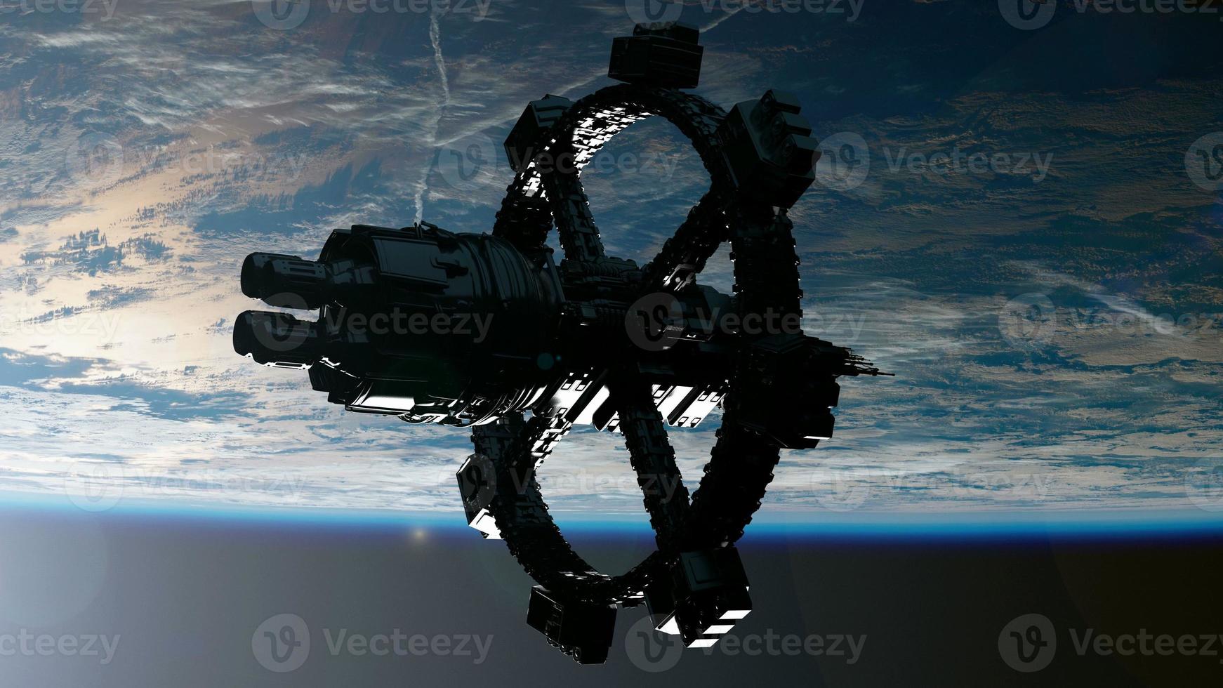 Space Station Orbiting Earth. Elements of this image furnished by NASA photo