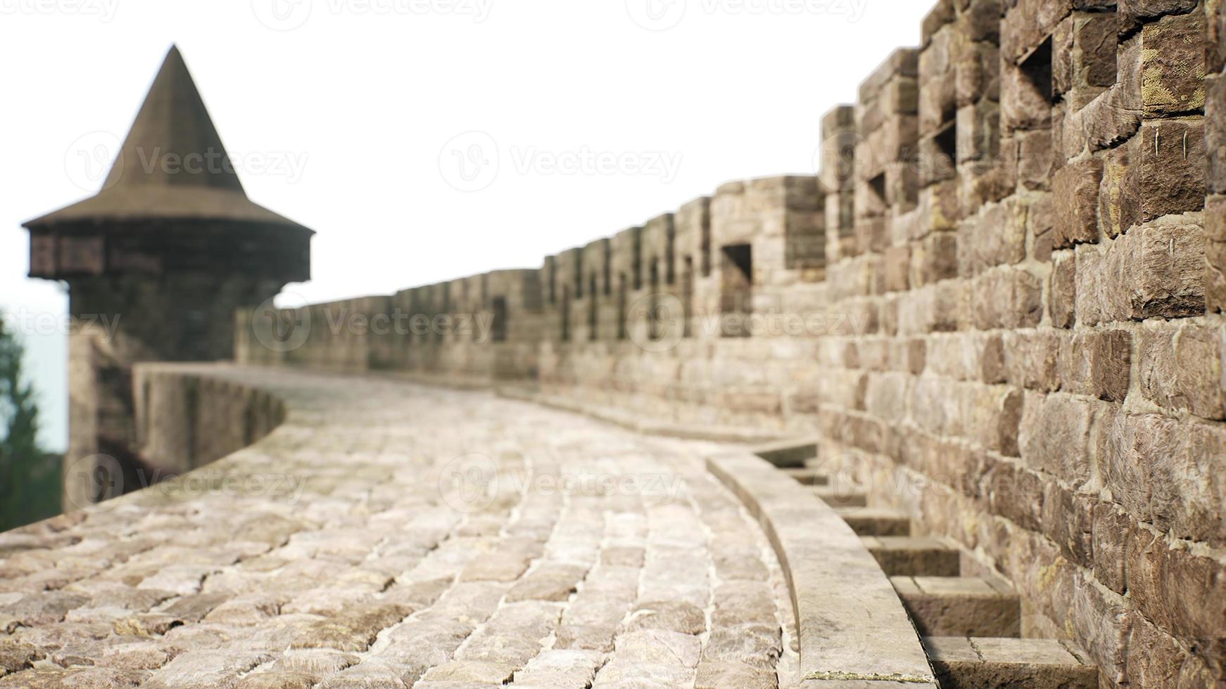 antiguas murallas del castillo al atardecer foto